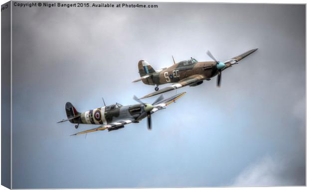  BBMF Spitfire and Hurricane Canvas Print by Nigel Bangert