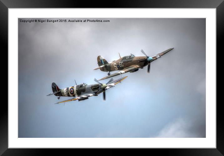  BBMF Spitfire and Hurricane Framed Mounted Print by Nigel Bangert