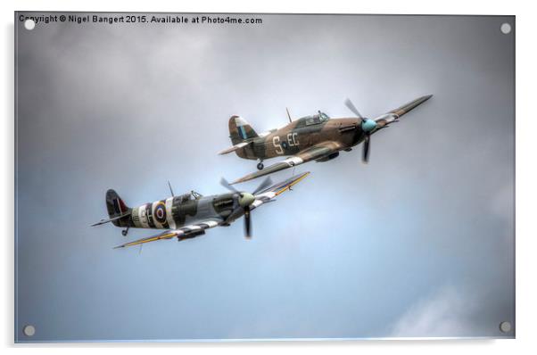  BBMF Spitfire and Hurricane Acrylic by Nigel Bangert