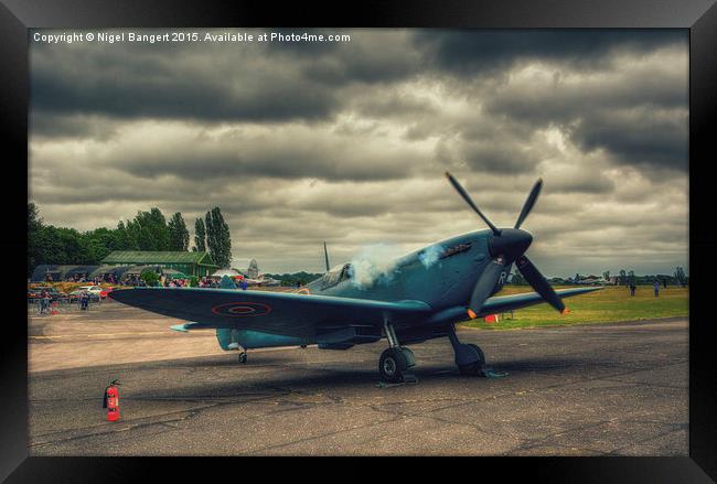 Reconnaissance Spitfire Fires Up Framed Print by Nigel Bangert