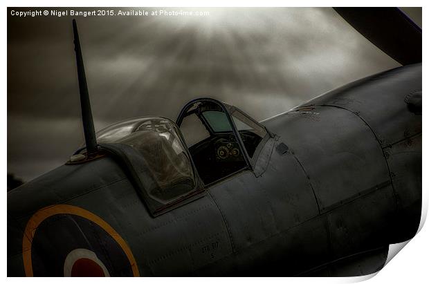  Reconnaissance Spitfire Cockpit Print by Nigel Bangert