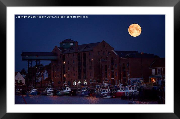 A full moon over Wells next the Sea Framed Mounted Print by Gary Pearson