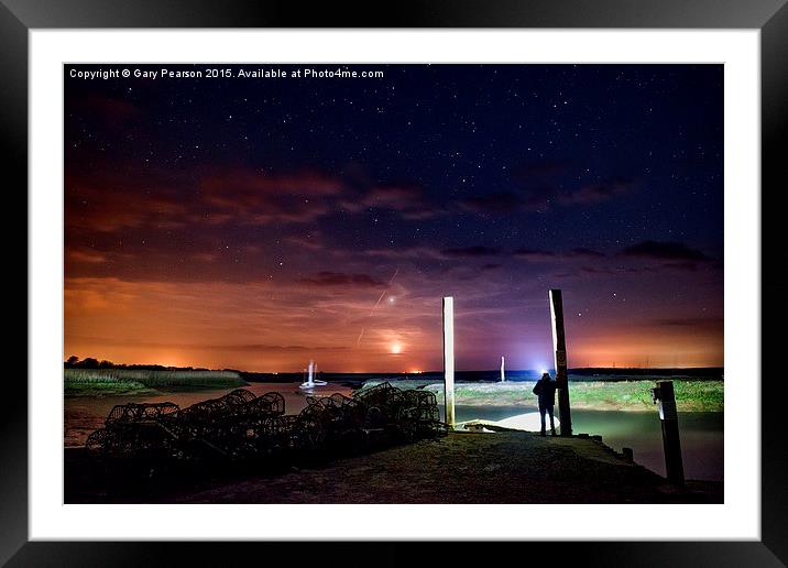 Under the stars at Brancaster Staithe in Norfolk Framed Mounted Print by Gary Pearson