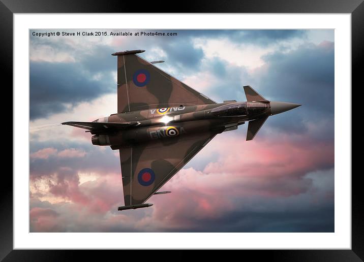 Battle of Britain Typhoon at Sunset Framed Mounted Print by Steve H Clark