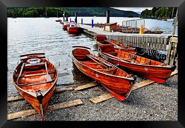  Rowing boats for hire on Windermere Framed Print by Frank Irwin