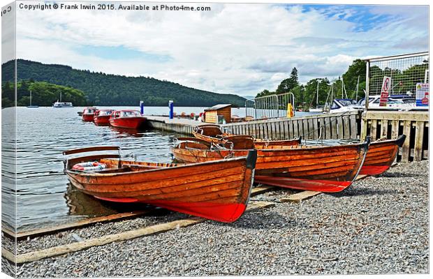Rowing boats for hire on Windermere Canvas Print by Frank Irwin