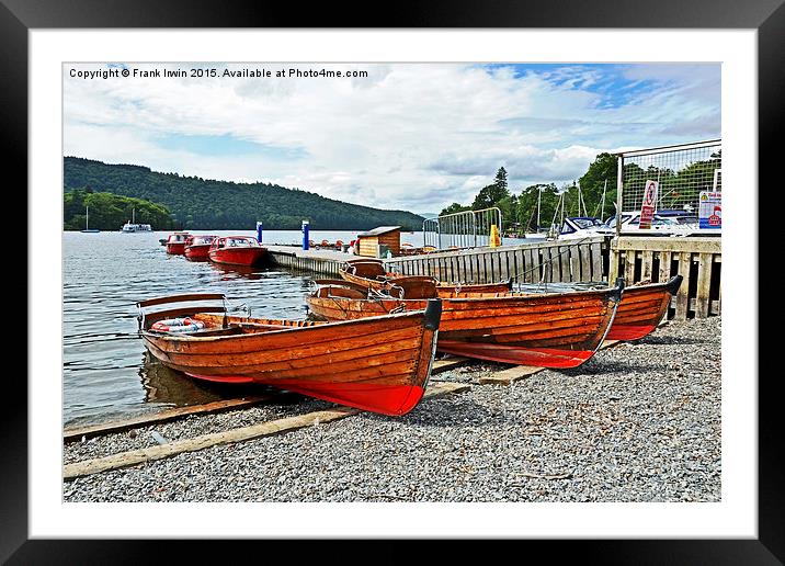 Rowing boats for hire on Windermere Framed Mounted Print by Frank Irwin