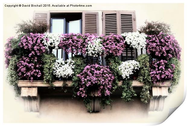  A Balcony in Rome Print by David Birchall