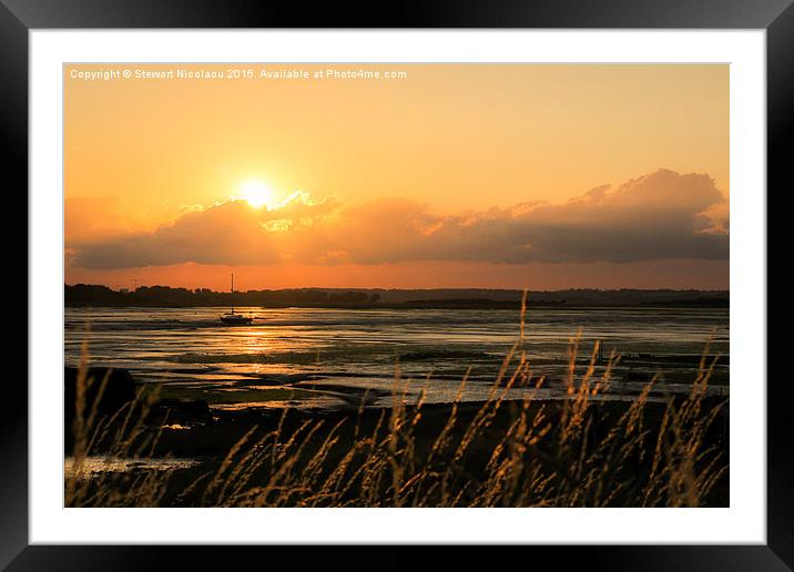 The Sun Sets over the River Medway Framed Mounted Print by Stewart Nicolaou