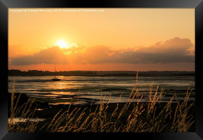 The Sun Sets over the River Medway Framed Print by Stewart Nicolaou