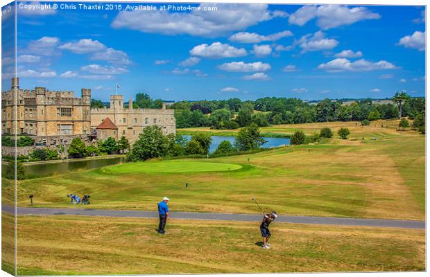  Teeing Off at Leeds Castle Canvas Print by Chris Thaxter
