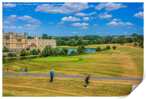  Teeing Off at Leeds Castle Print by Chris Thaxter