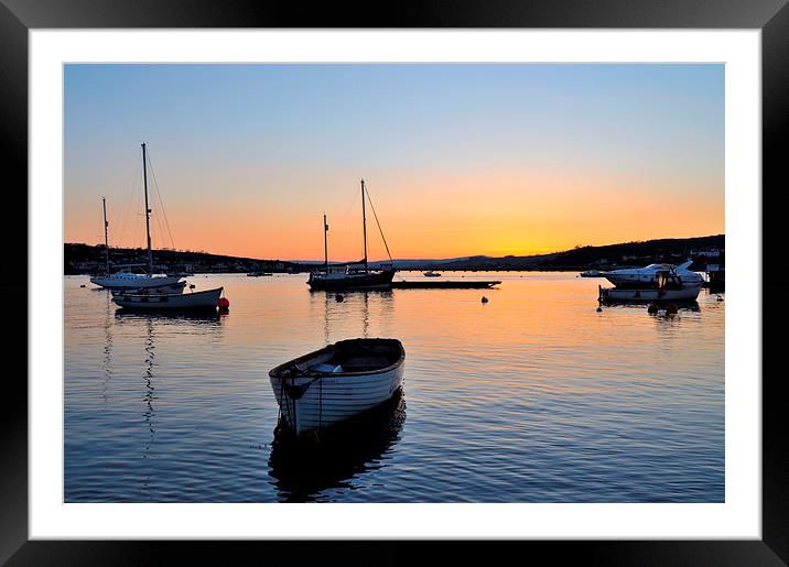 Sunset at Teignmouth Back Beach on the River Teign Framed Mounted Print by Rosie Spooner