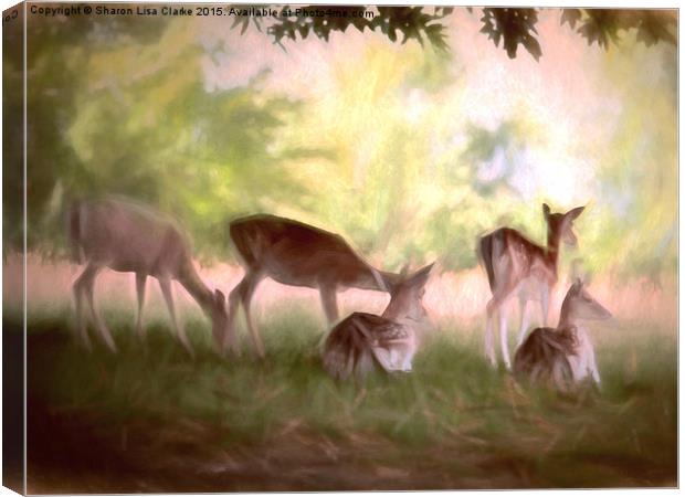 Deer Park Canvas Print by Sharon Lisa Clarke