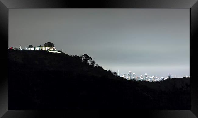 Griffith Park Observatory and Los Angles Skyline a Framed Print by Belinda Greb