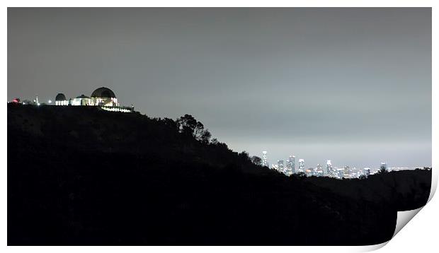 Griffith Park Observatory and Los Angles Skyline a Print by Belinda Greb