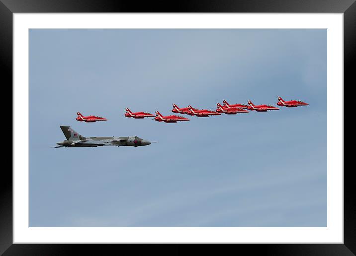 Red Arrows and XH558 Framed Mounted Print by J Biggadike