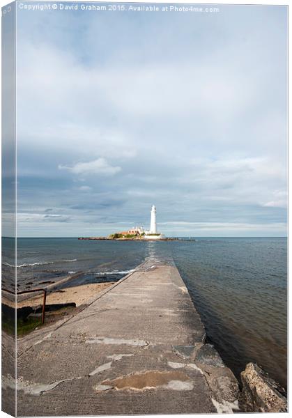  St Mary's Lighthouse, Whitley Bay Canvas Print by David Graham