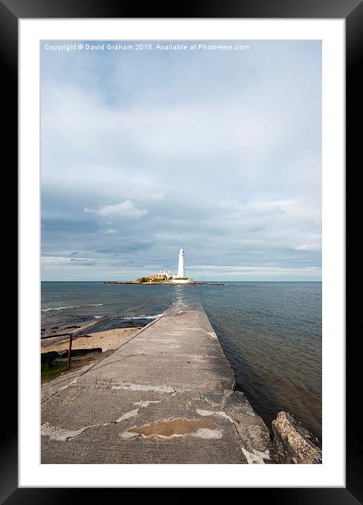  St Mary's Lighthouse, Whitley Bay Framed Mounted Print by David Graham