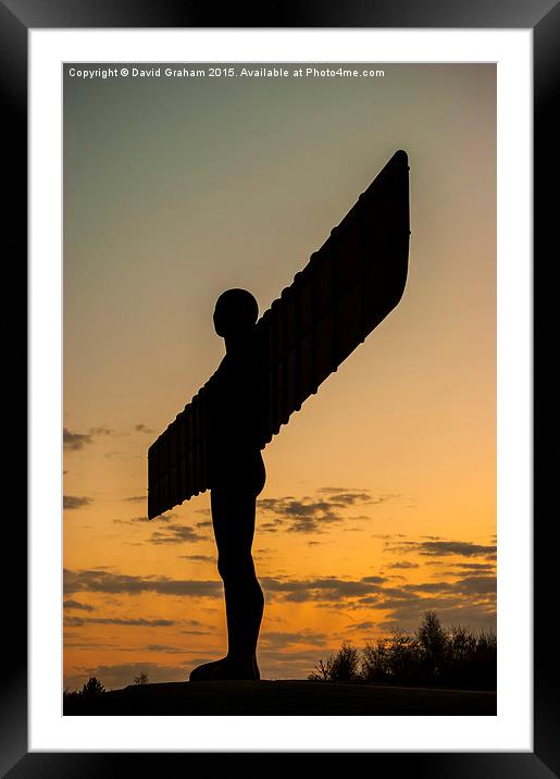  Angel of the North - Sunset Framed Mounted Print by David Graham
