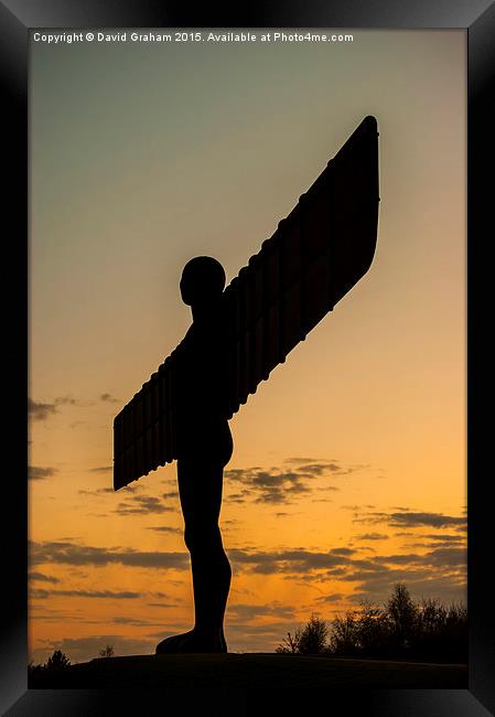  Angel of the North - Sunset Framed Print by David Graham