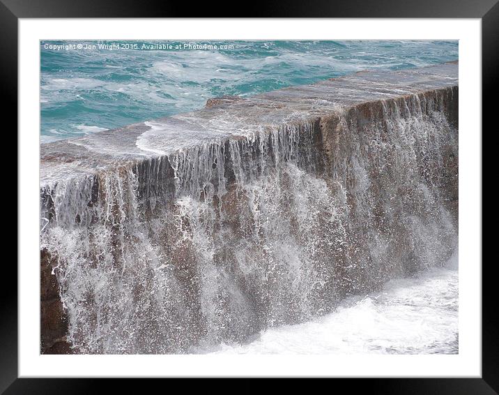 Rough Sea at Sennon Cove Framed Mounted Print by WrightAngle Photography