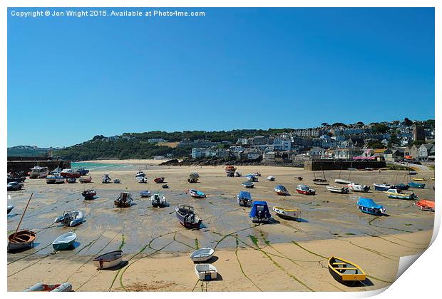 Tide out at St Ives Print by WrightAngle Photography