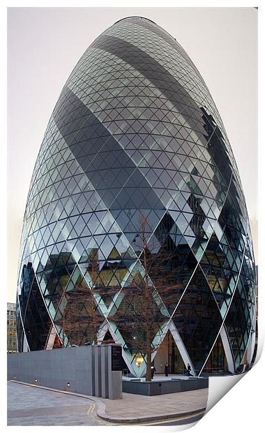 30 St Mary Axe, known as The Gherkin, Skyscraper,  Print by Terry Senior