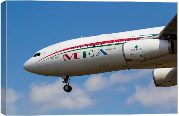 Middle Eastern Airlines Airbus A330 Canvas Print by David Pyatt