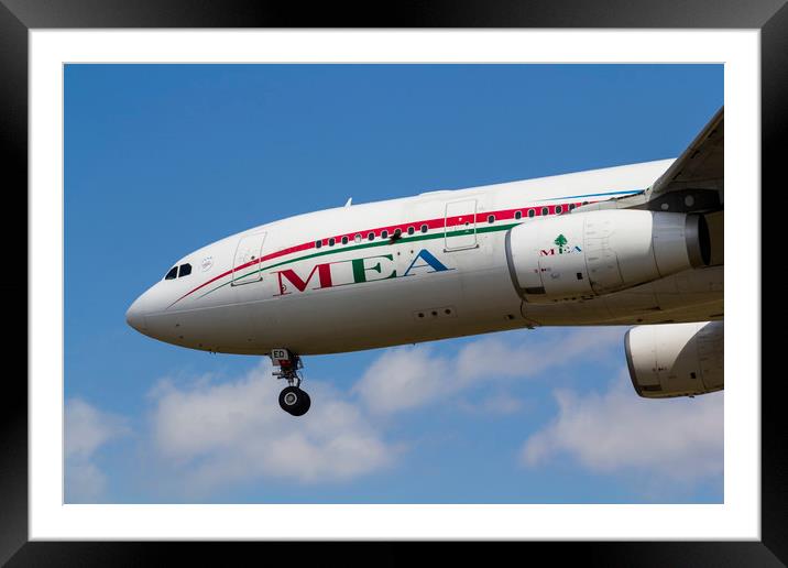 Middle Eastern Airlines Airbus A330 Framed Mounted Print by David Pyatt