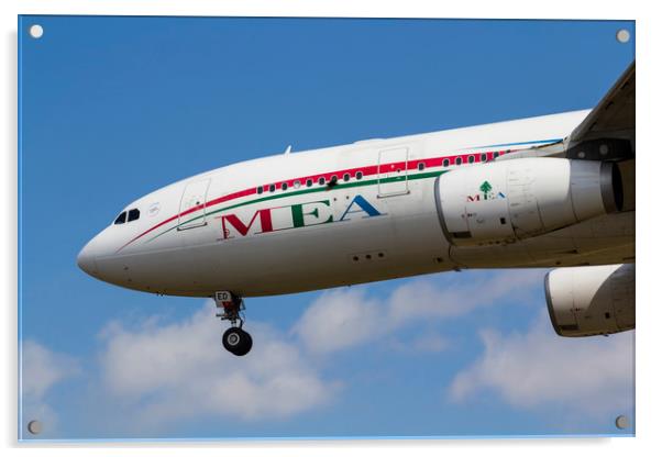 Middle Eastern Airlines Airbus A330 Acrylic by David Pyatt