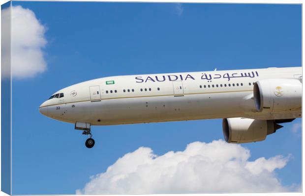 Saudi Arabian Airlines Boeing 777 Canvas Print by David Pyatt