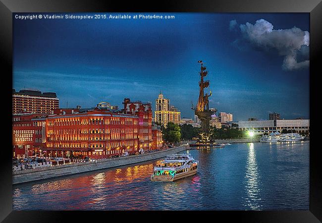 Moscow at night Framed Print by Vladimir Sidoropolev