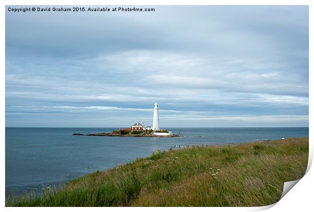 St Mary's Lighthouse, Whitley Bay Print by David Graham