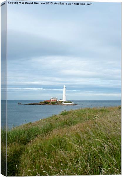 St Mary's Lighthouse, Whitley Bay Canvas Print by David Graham