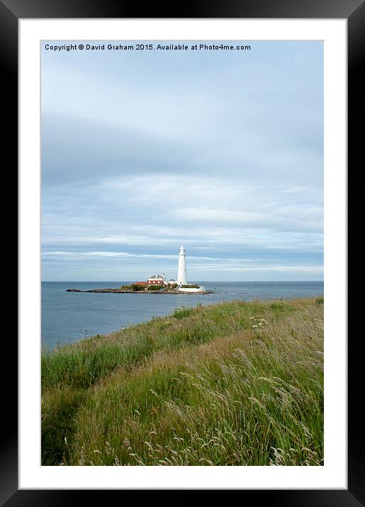 St Mary's Lighthouse, Whitley Bay Framed Mounted Print by David Graham