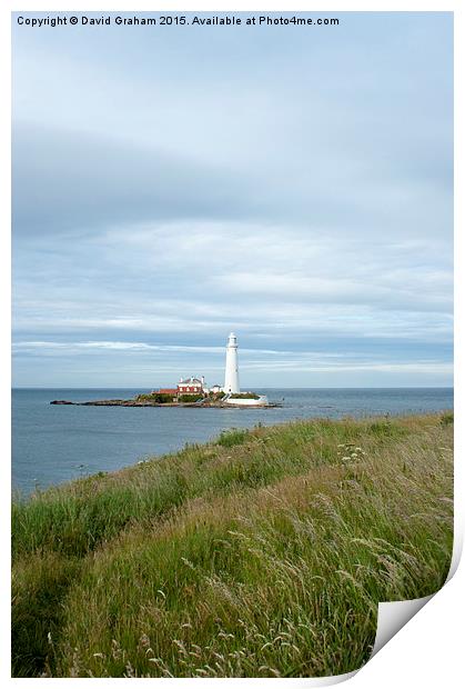 St Mary's Lighthouse, Whitley Bay Print by David Graham