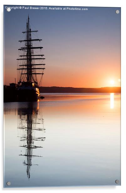  Tenacious Tall Ship Weymouth Acrylic by Paul Brewer