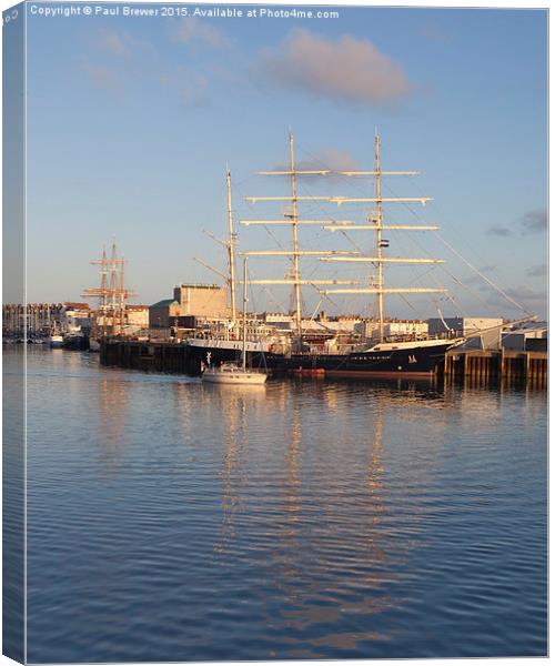  Kaskelot and Tenacious Weymouth Harbour Canvas Print by Paul Brewer