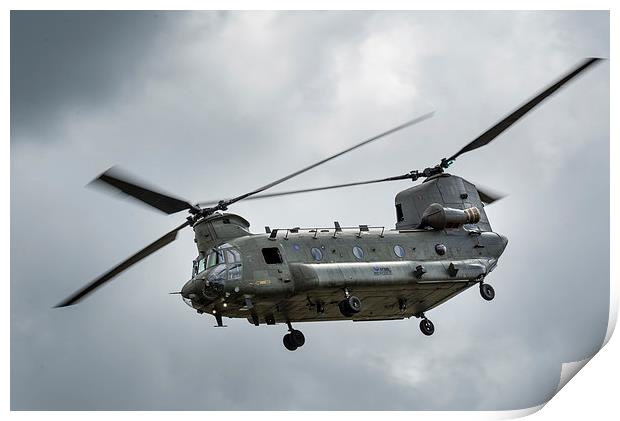  RAF Chinook helicopter Print by Andrew Richards