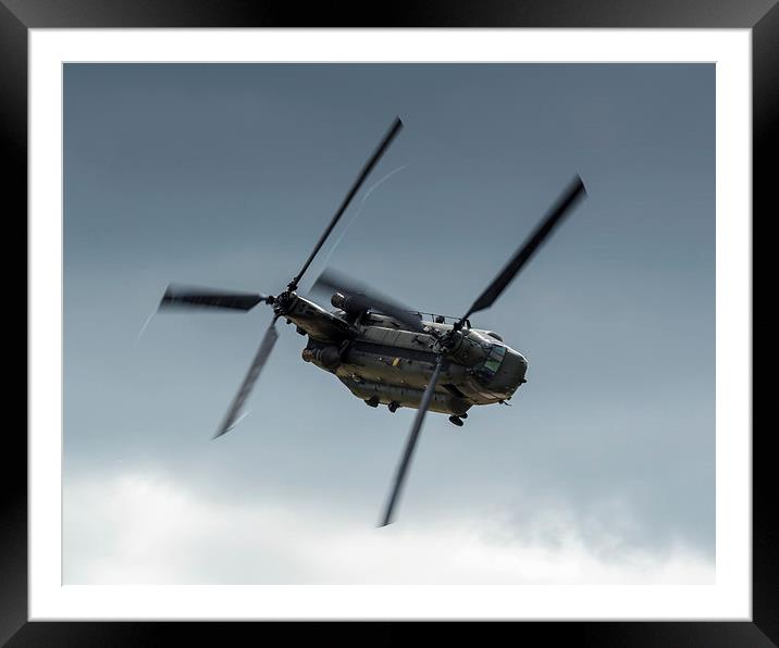  An RAF Chinook helicopter flying display Framed Mounted Print by Andrew Richards