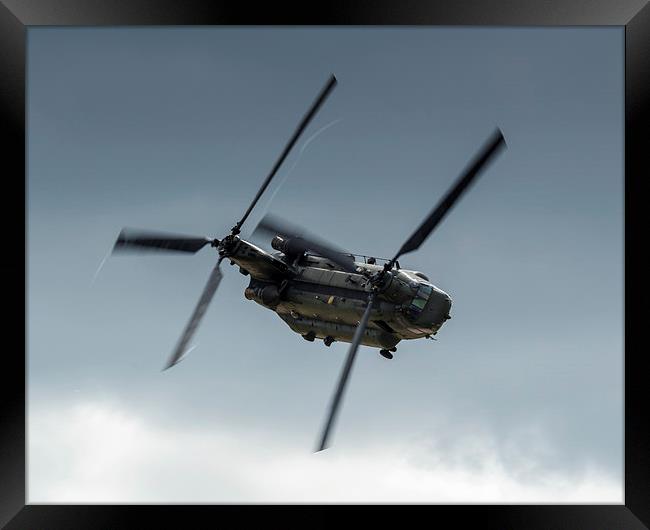  An RAF Chinook helicopter flying display Framed Print by Andrew Richards