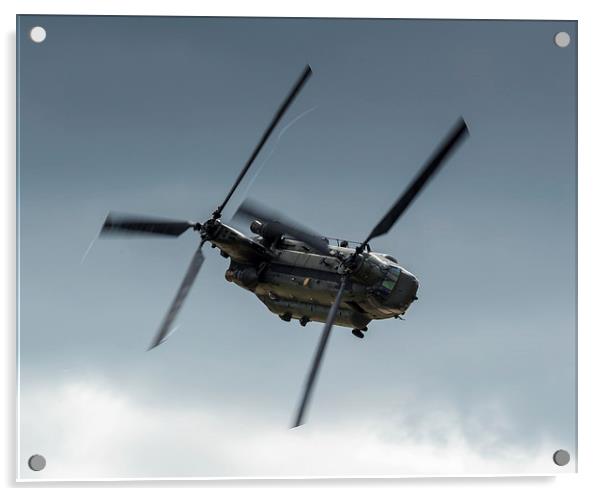  An RAF Chinook helicopter flying display Acrylic by Andrew Richards