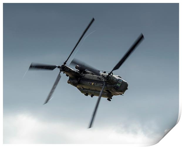  An RAF Chinook helicopter flying display Print by Andrew Richards