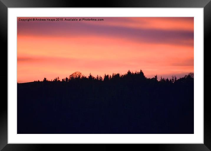 Evening Sunset Framed Mounted Print by Andrew Heaps