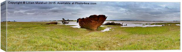  Panorama of Decommissioned Trawlers. Canvas Print by Lilian Marshall