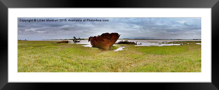  Panorama of Decommissioned Trawlers. Framed Mounted Print by Lilian Marshall