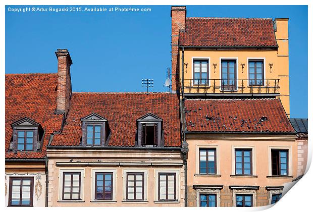Old Town Houses in Warsaw Print by Artur Bogacki