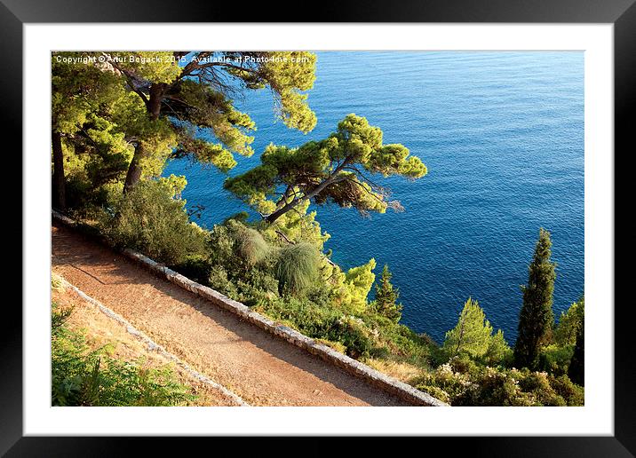 Path Along Adriatic Sea Coastline Framed Mounted Print by Artur Bogacki