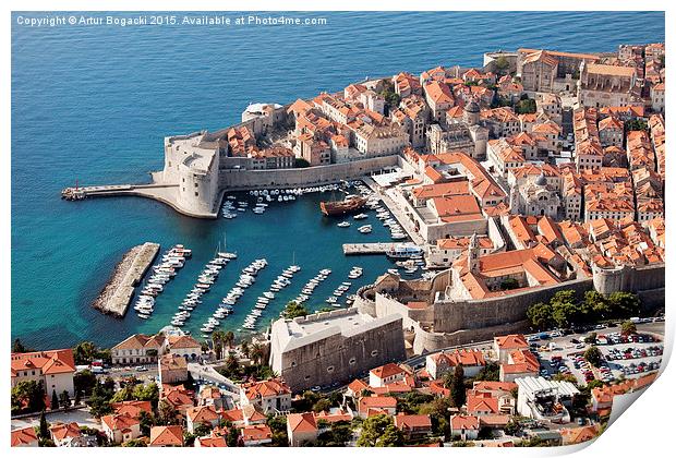 Old City of Dubrovnik From Above Print by Artur Bogacki